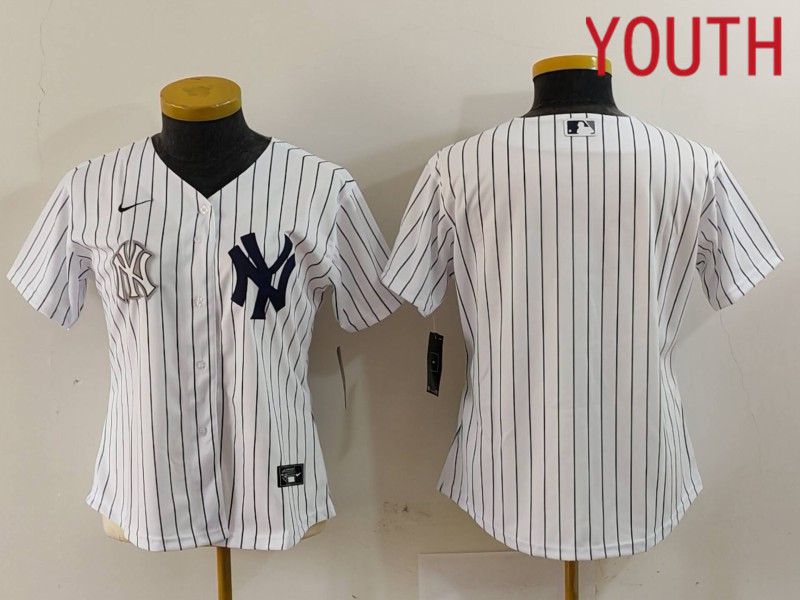 Youth New York Yankees Blank White stripe Game 2024 Nike MLB Jersey style 3->youth mlb jersey->Youth Jersey